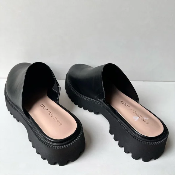 Sincerely Jules Womens Bolt Black Platform Chunky Clog Mule 90's Style Shoe  10M - Picture 10 of 15